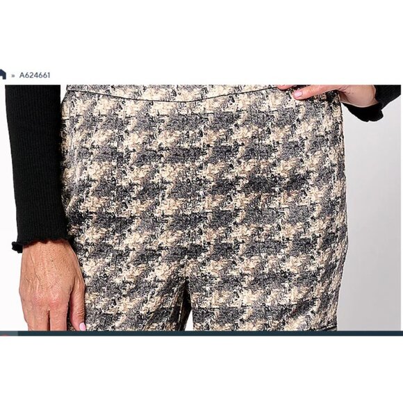 Isaac Mizrahi Live! Stretch Sateen Cargo Pants GreyHoundstooth Tall L A624661 - Picture 2 of 2